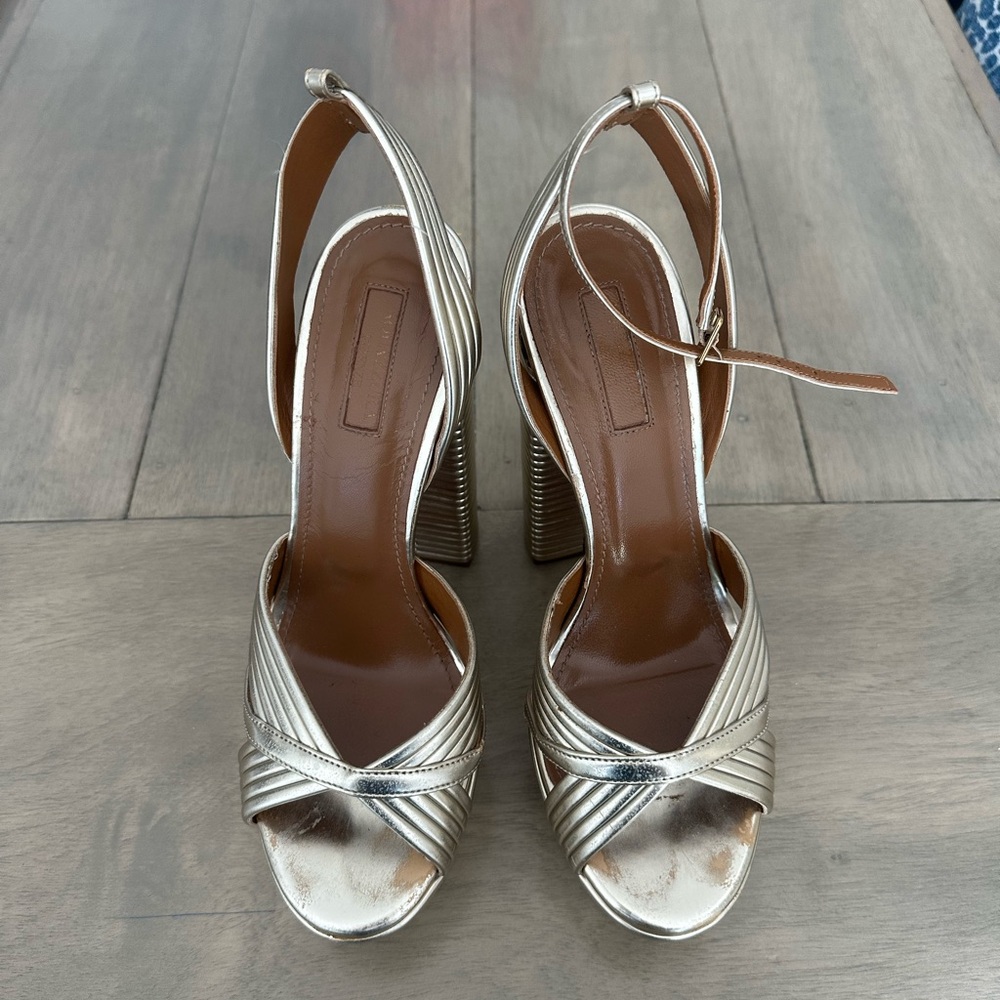 Aquazurra gold platform heels size 38